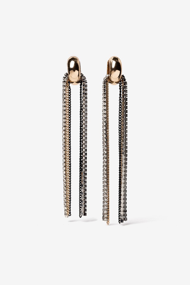 Brincos Dourados com Correntes