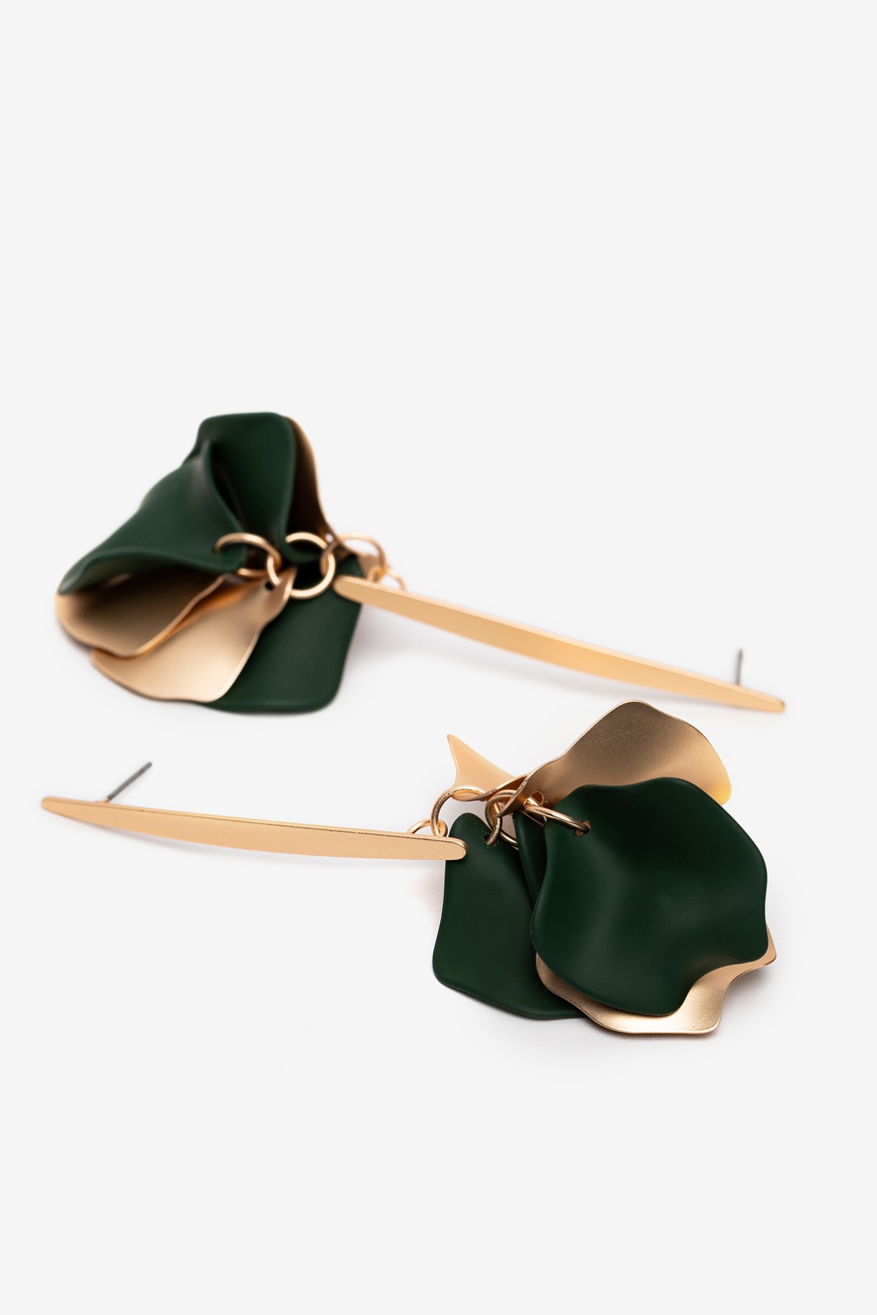 Gold Petal Drop Earrings