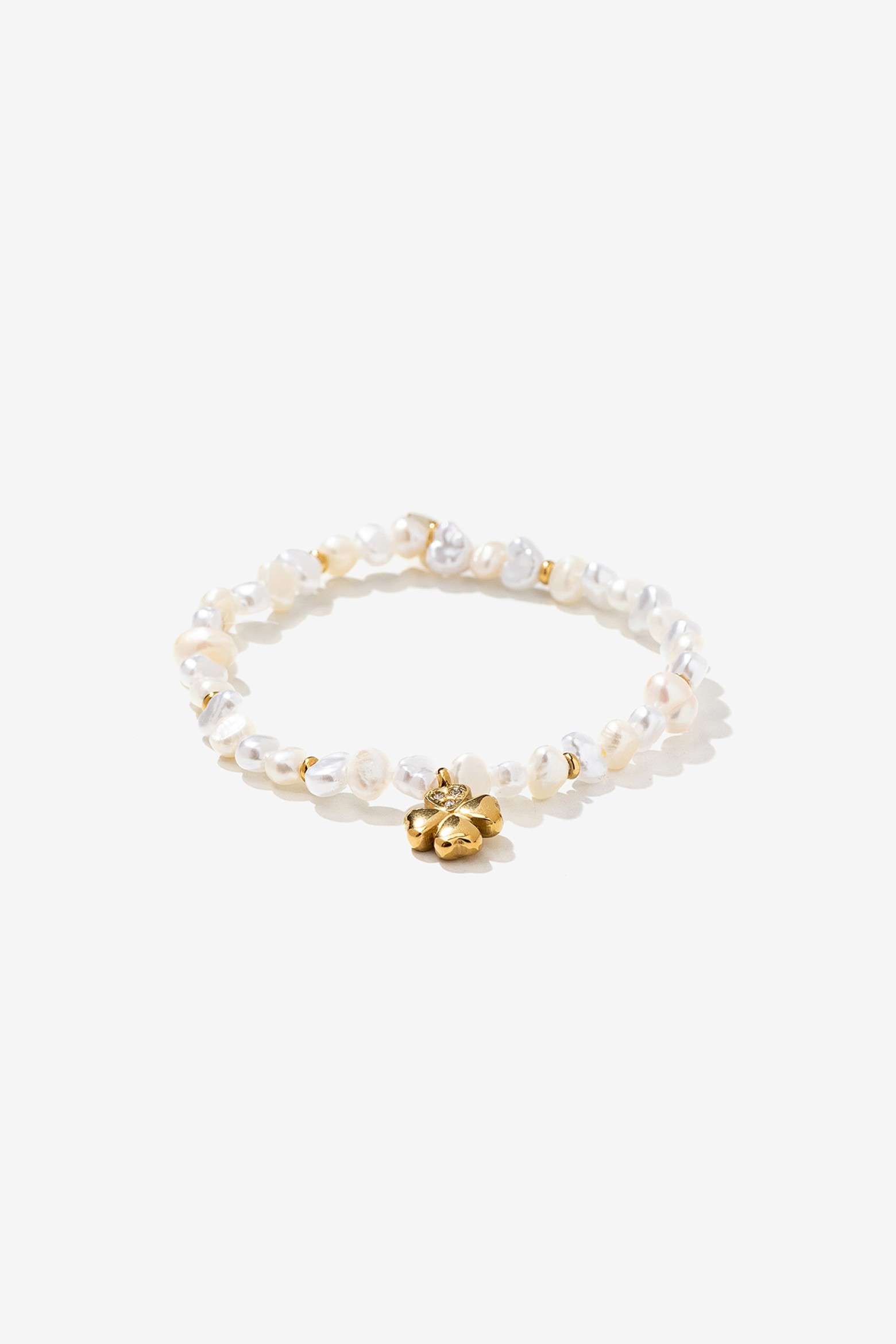 Golden Charm Pearl Bracelet