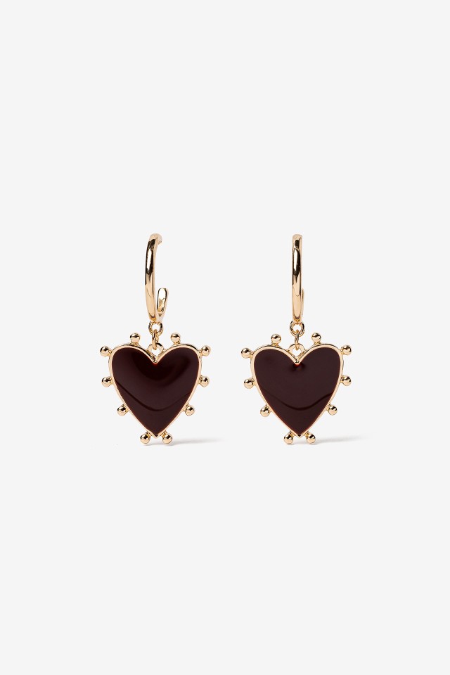 Heart-Shaped Gold Earrings