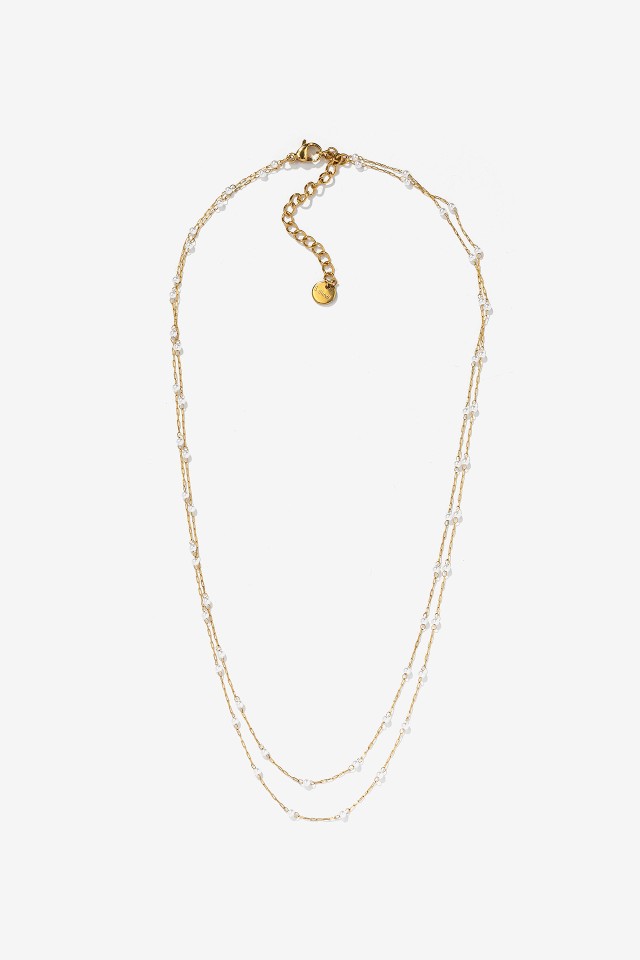 Colar Dourado com Prolas