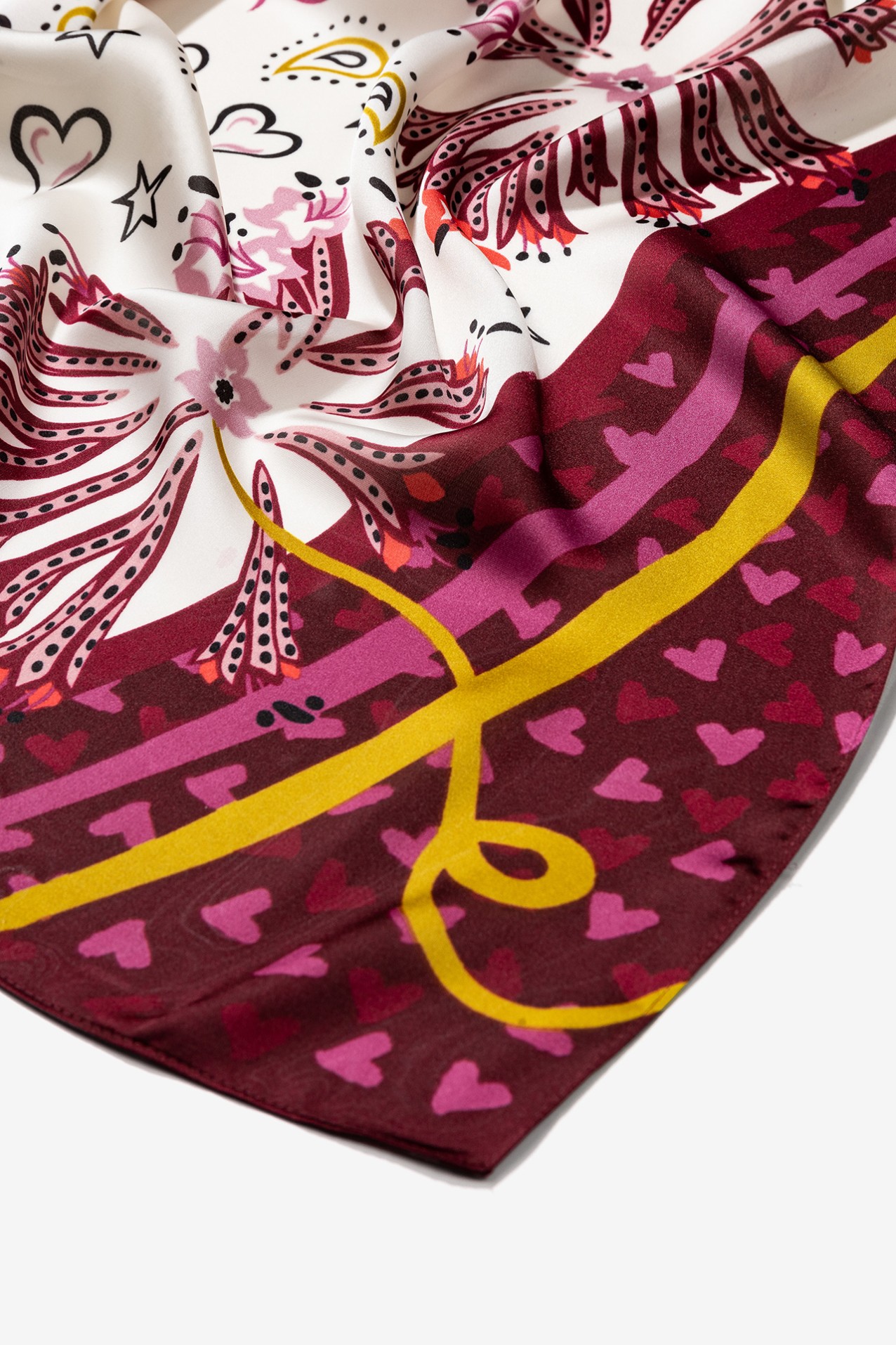 Vibrant Red Patterned Scarf
