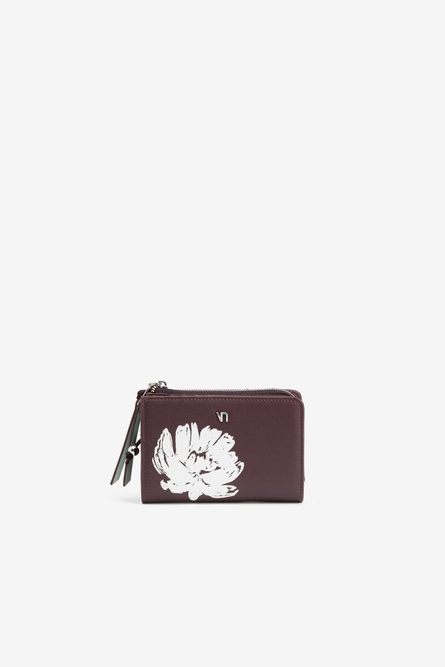 Burgundy Floral Coin Purse