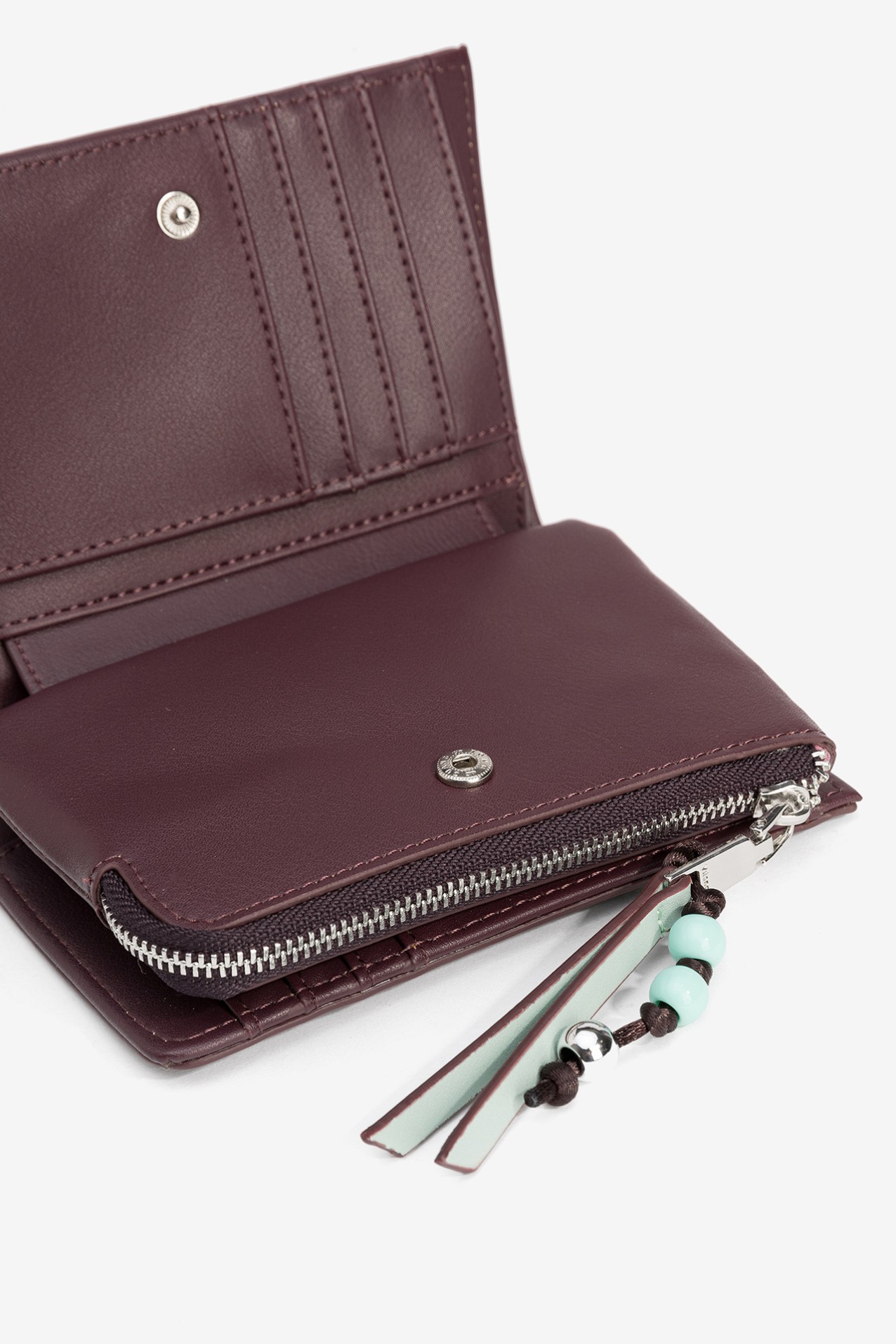 Burgundy Floral Coin Purse