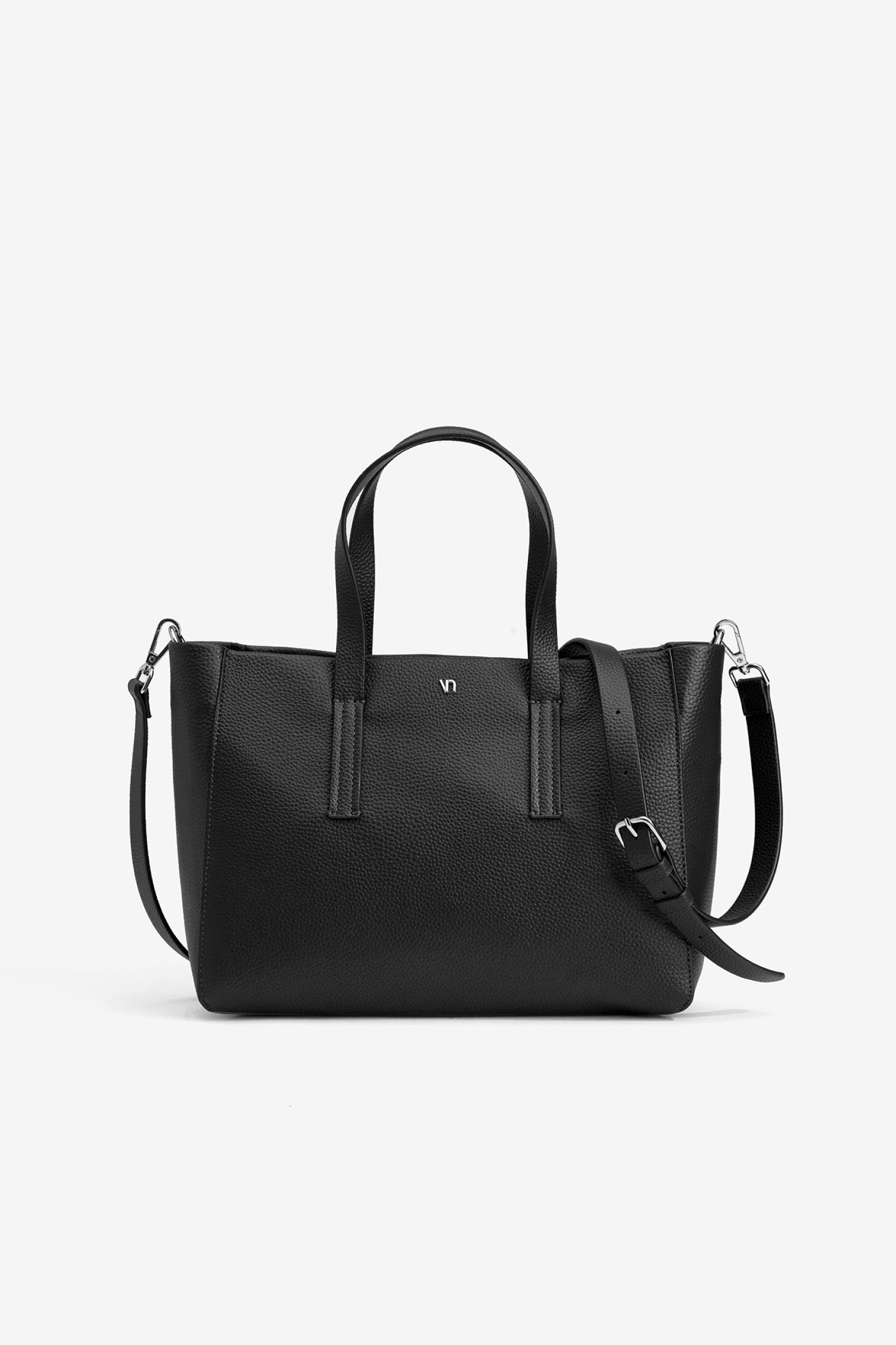 Black Textured Handbag