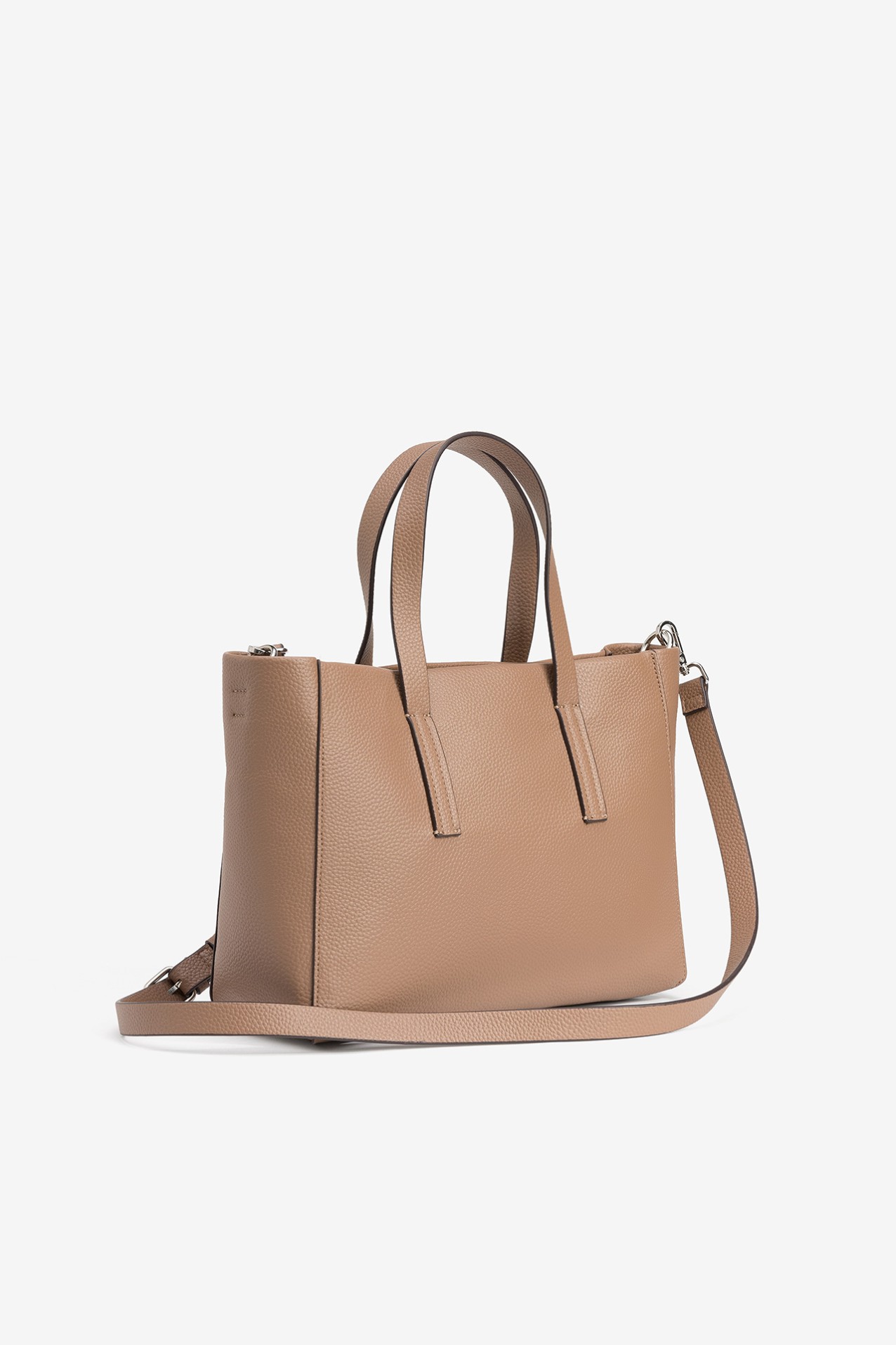 Brown Textured Handbag