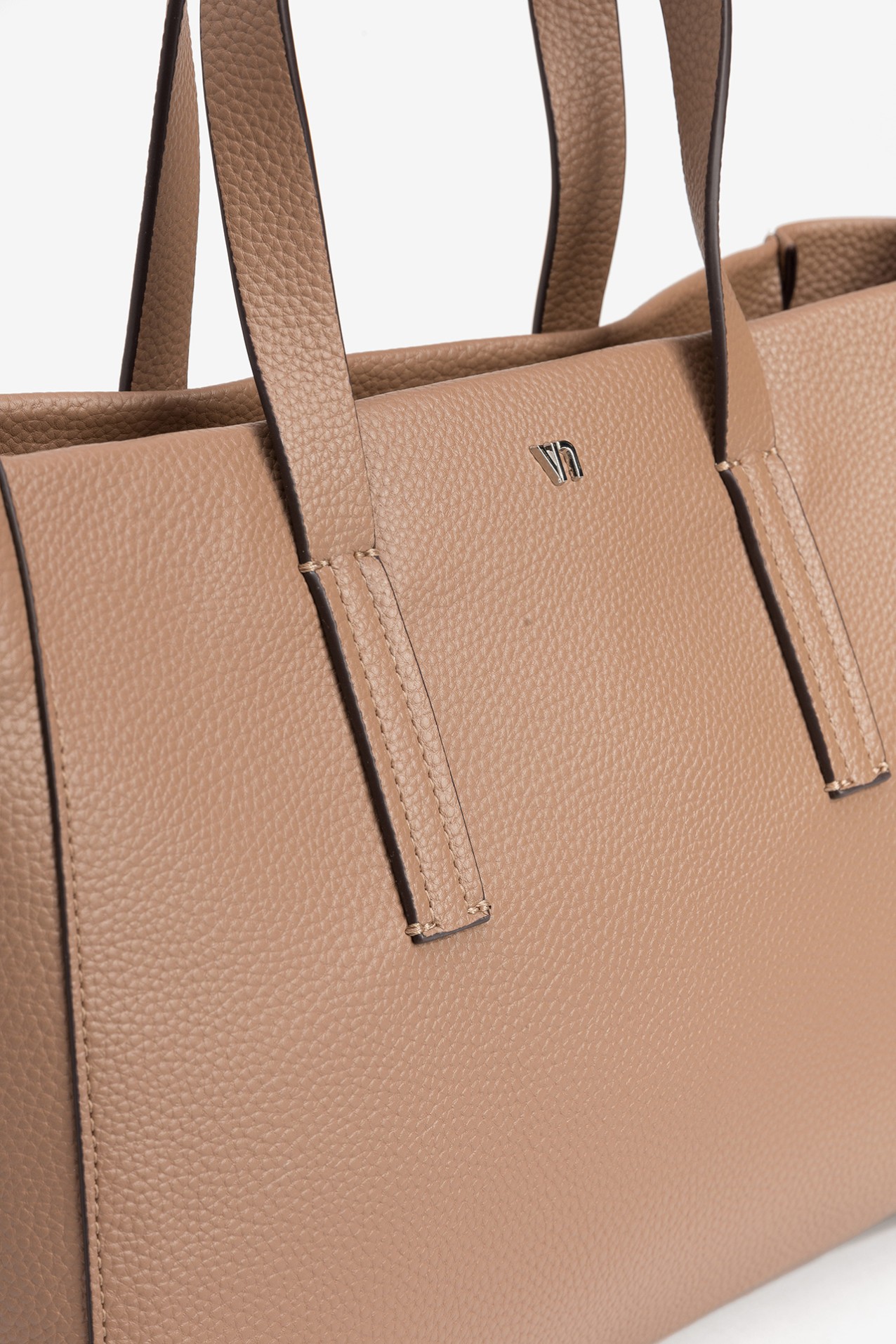 Brown Textured Handbag