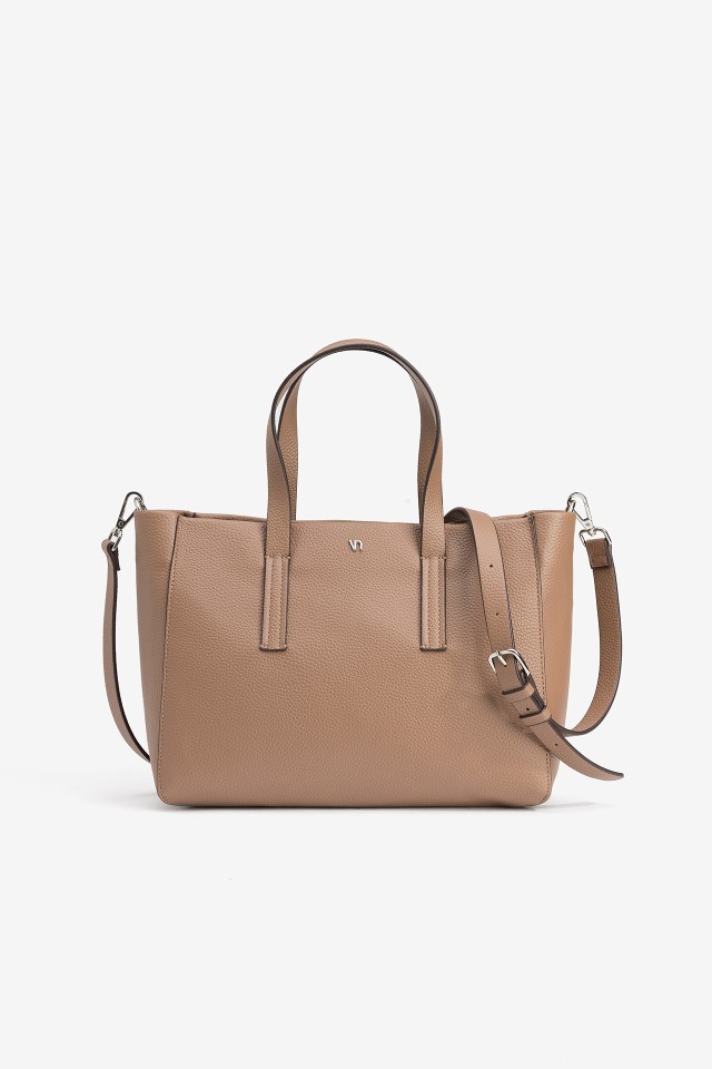 Brown Textured Handbag
