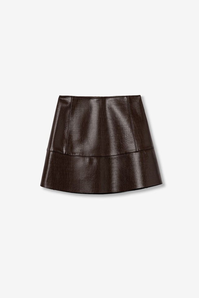 Saia Castanha Texturizada Saia Castanha Texturizada