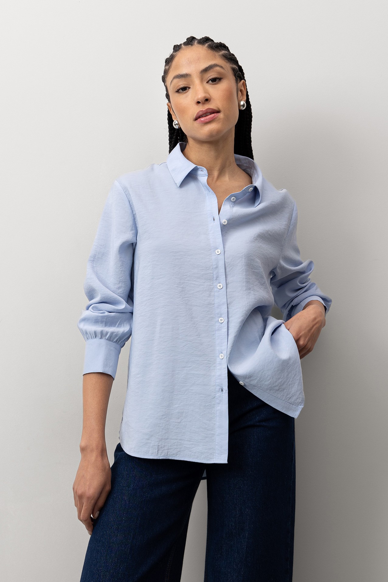 10 - Camisas L/S Azul