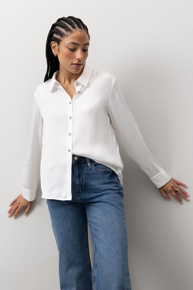 Camisa Branca Casual Camisa Branca Casual