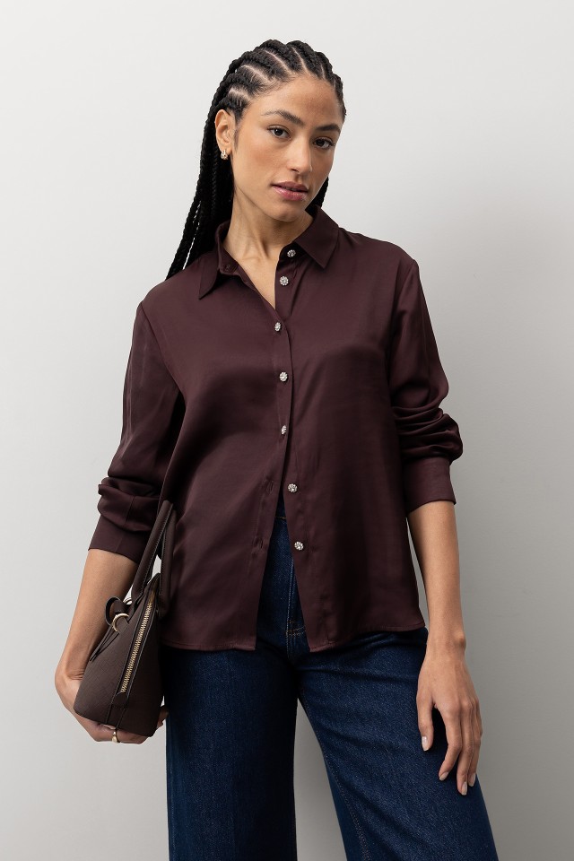 Camisa vino casual chic
