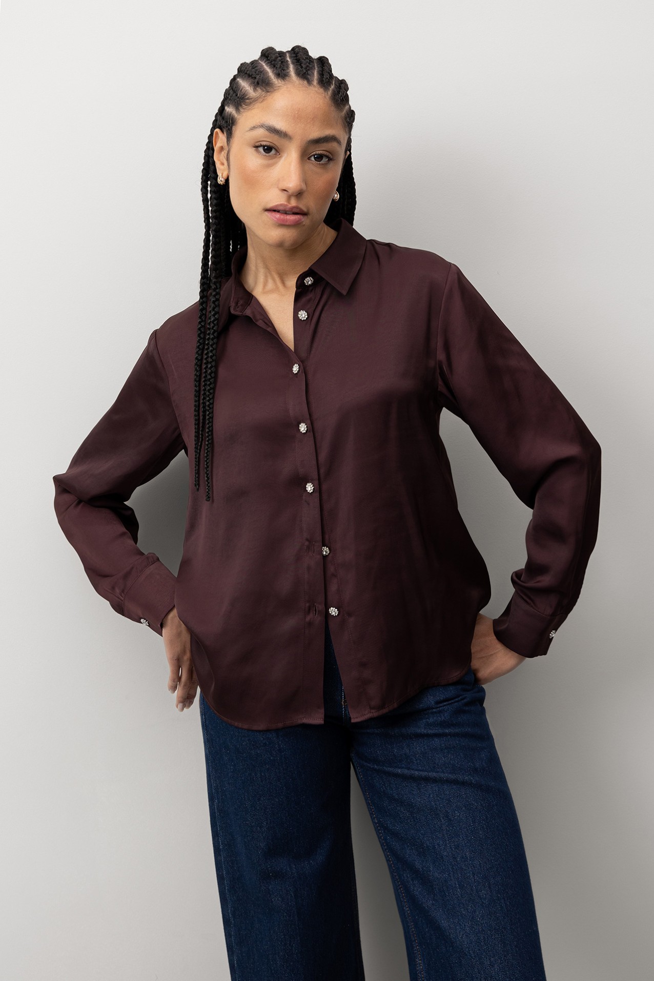 Dark Red Long Sleeve Shirt