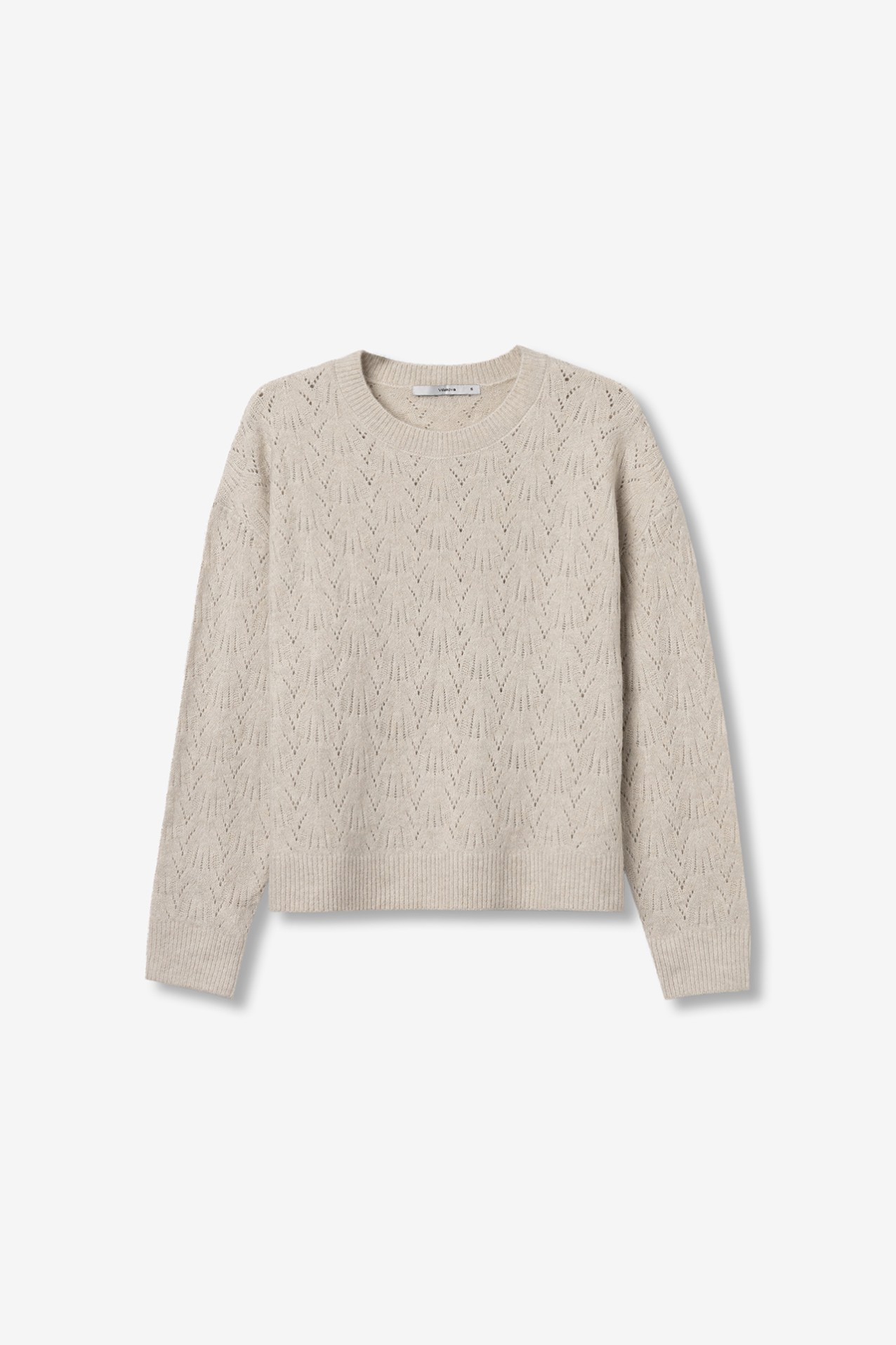 Camisola Tricotada Bege Relaxed