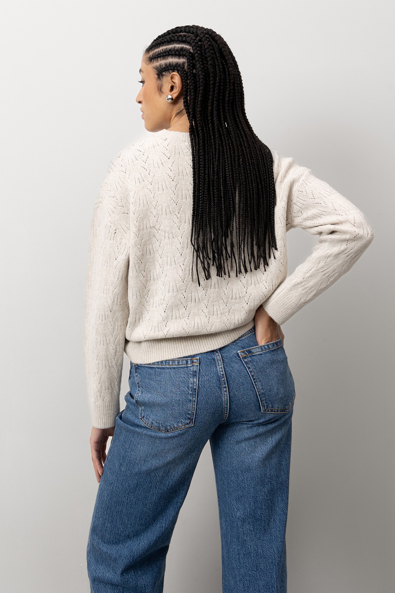 Camisola Tricotada Bege Relaxed