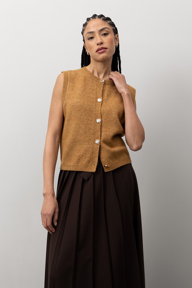 Brown Knitted Vest