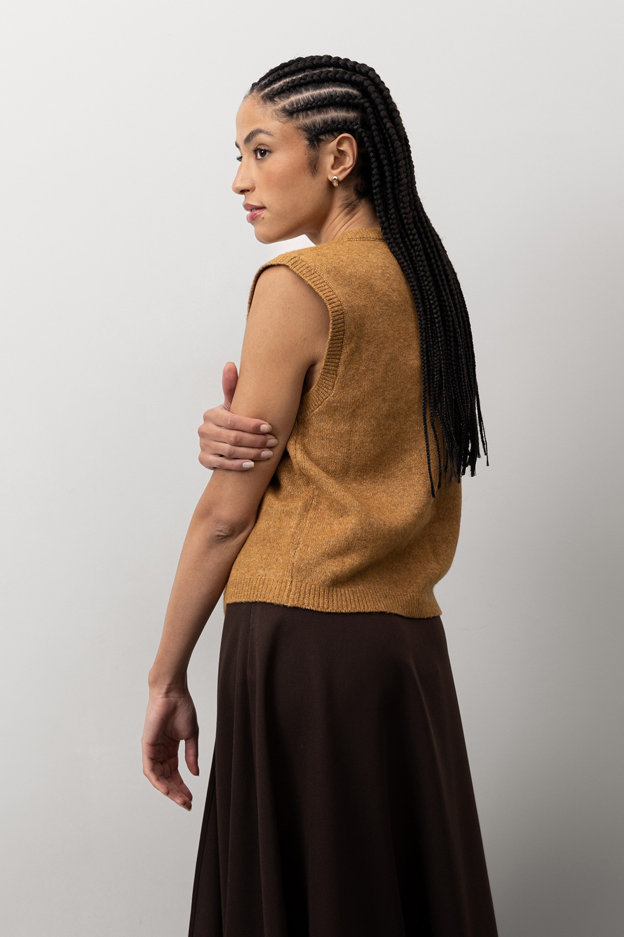 Brown Knitted Vest