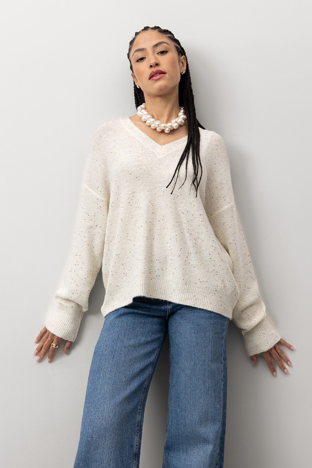 Camisola Tricotada Casual Camisola Tricotada Casual