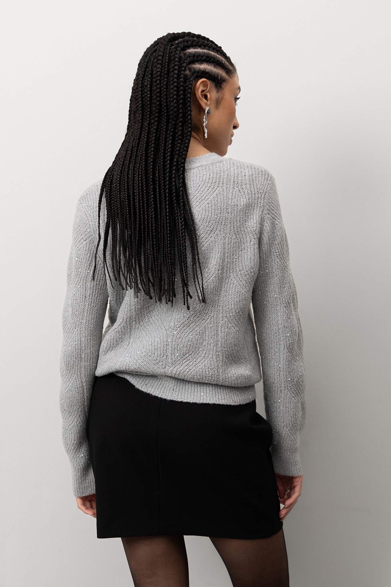 Camisola Tricotada Prateada