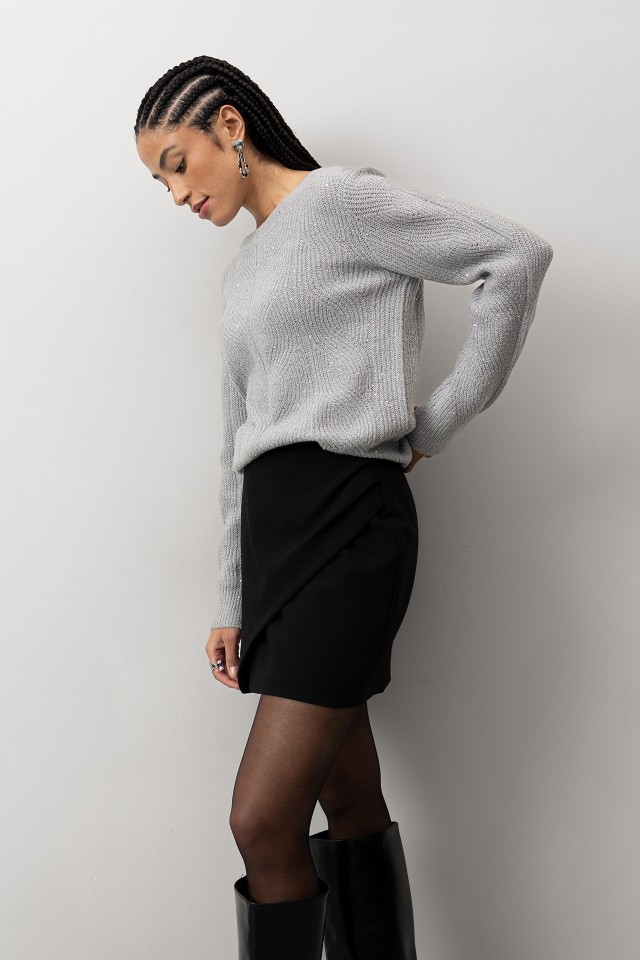 Camisola Tricotada Prateada Camisola Tricotada Prateada