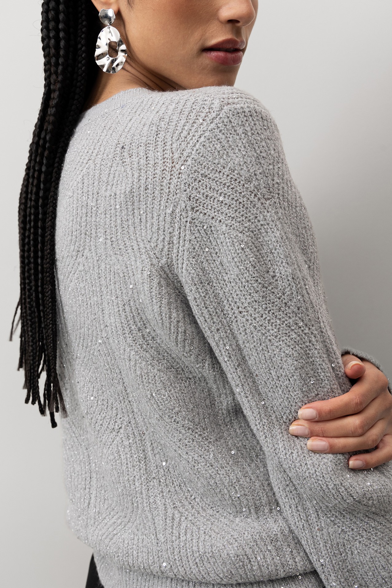 Camisola Tricotada Prateada