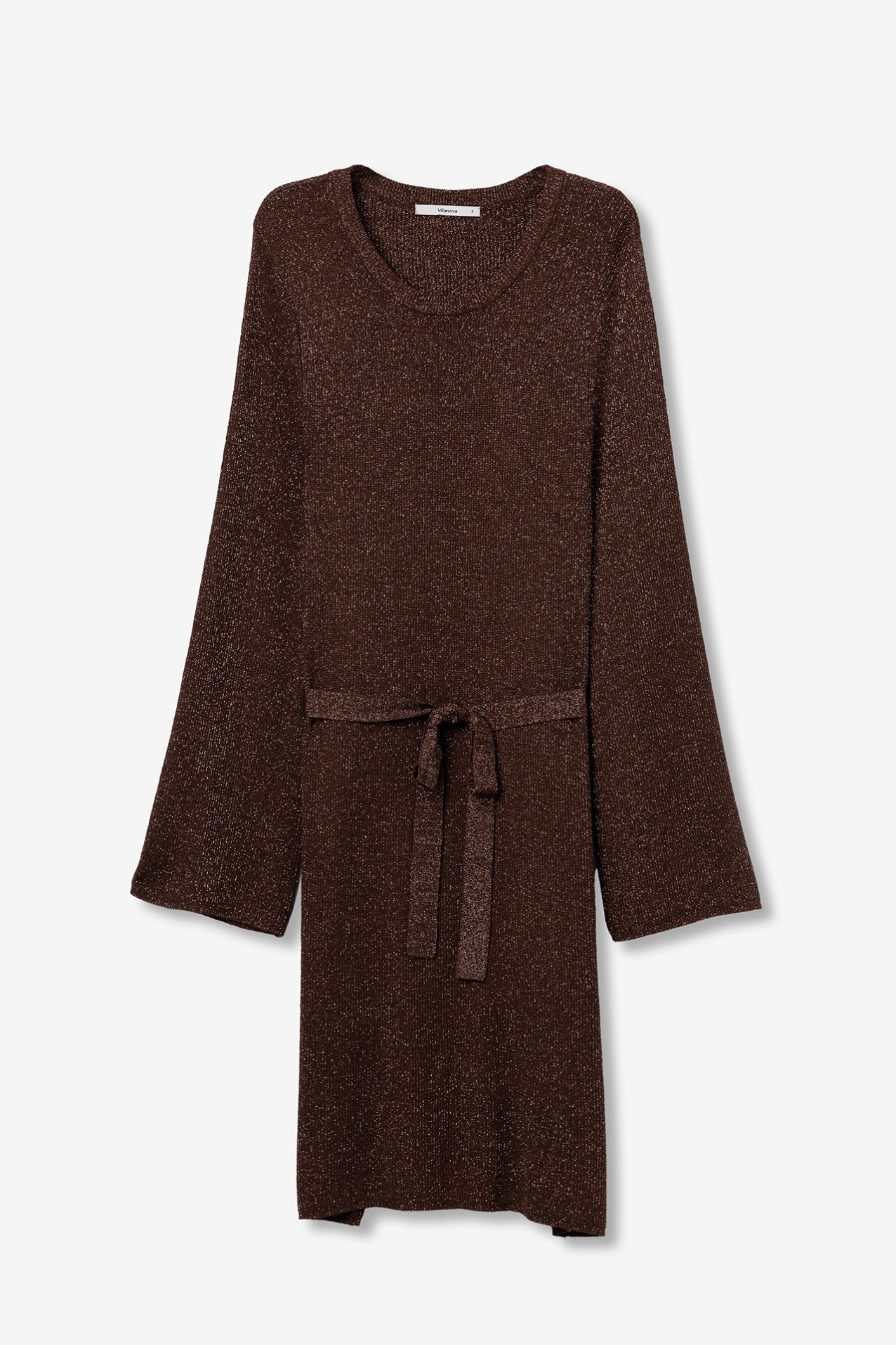 Vestido castanho com cinto