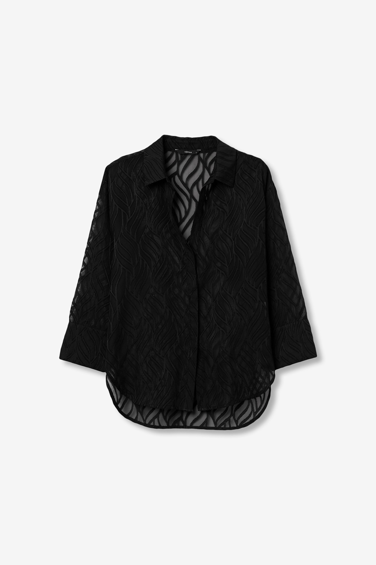 Black Sheer Relaxed Shirt