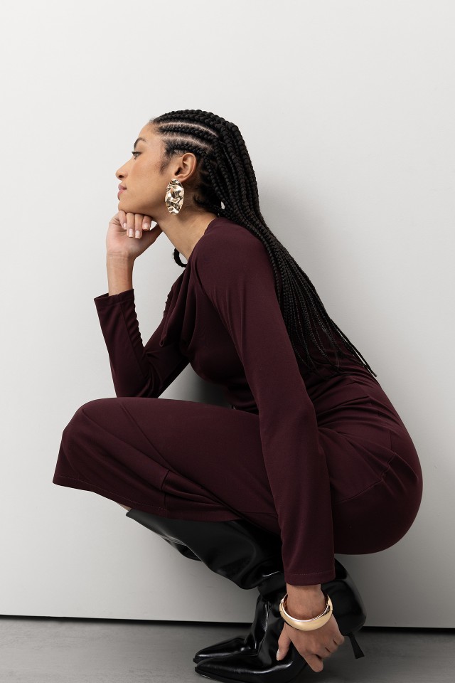 Vestido Midi Cor-de-vinho Vestido Midi Cor-de-vinho