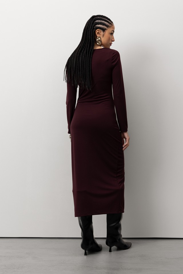 Vestido Midi Cor-de-vinho Vestido Midi Cor-de-vinho