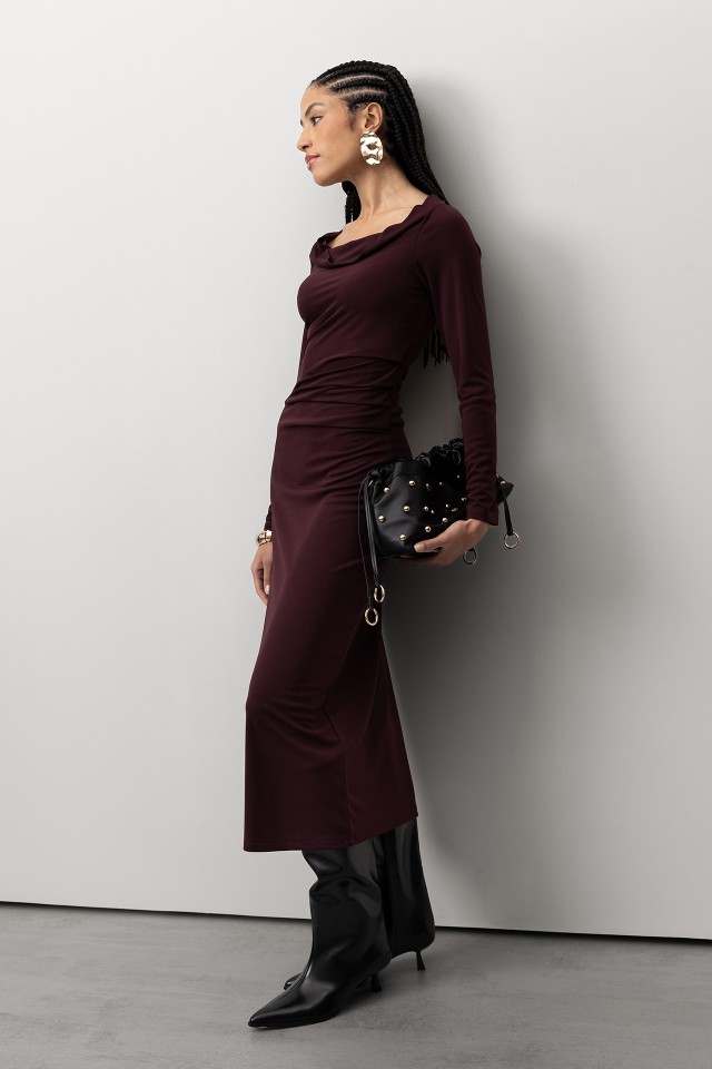 Vestido Midi Cor-de-vinho Vestido Midi Cor-de-vinho