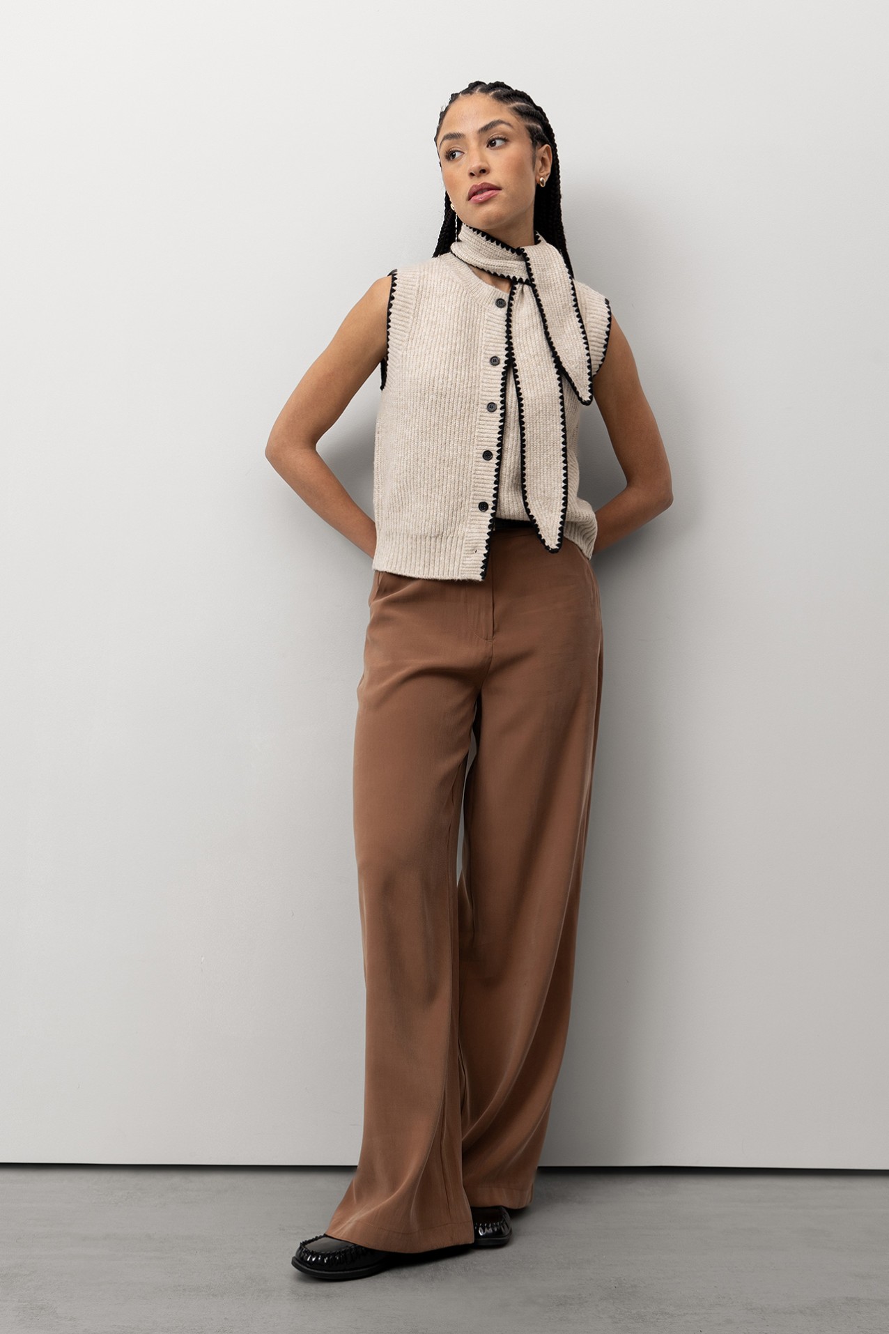 Calas Wide Leg Castanhas