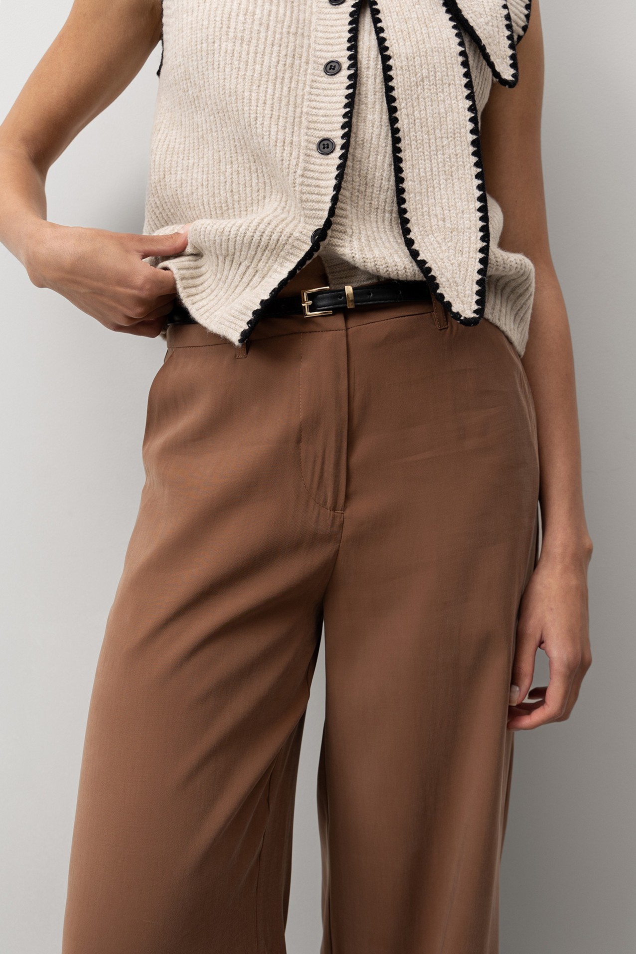 Calas Wide Leg Castanhas