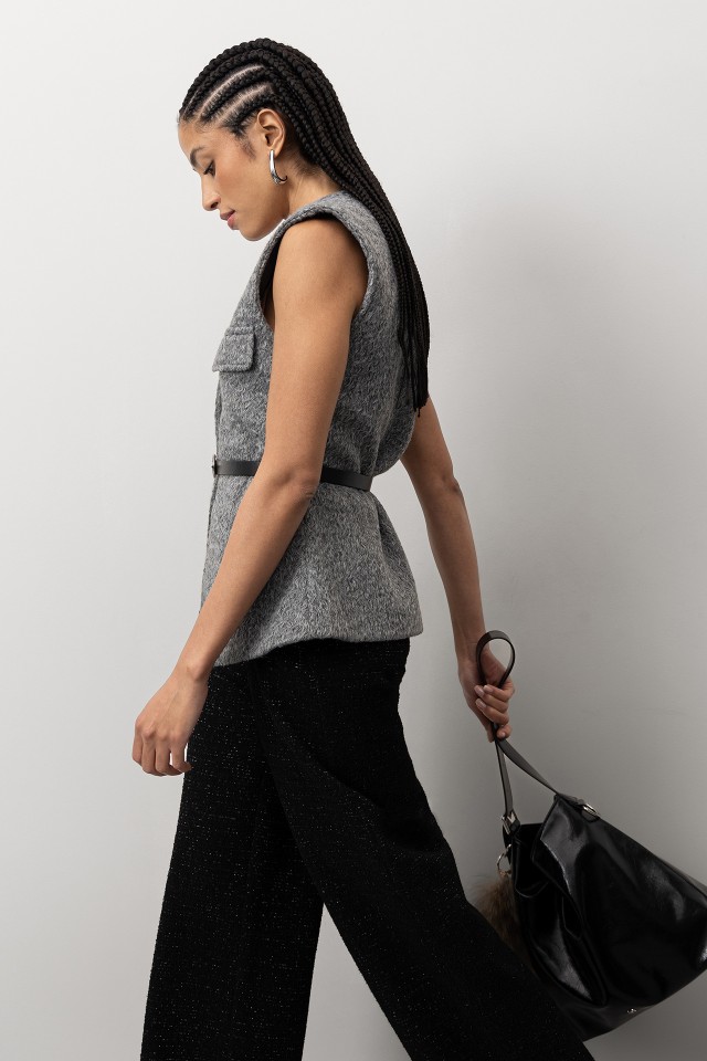Grey Belted Vest Grey Belted Vest