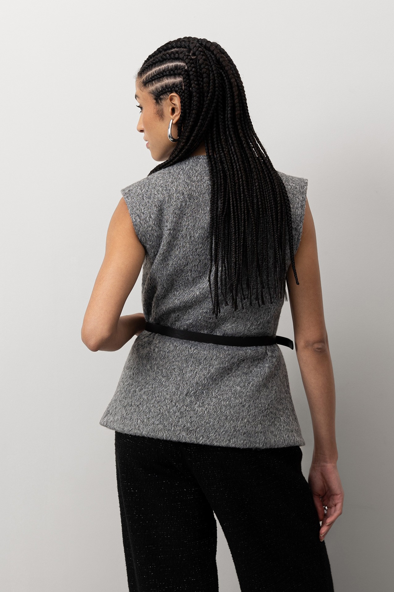 Grey Belted Vest