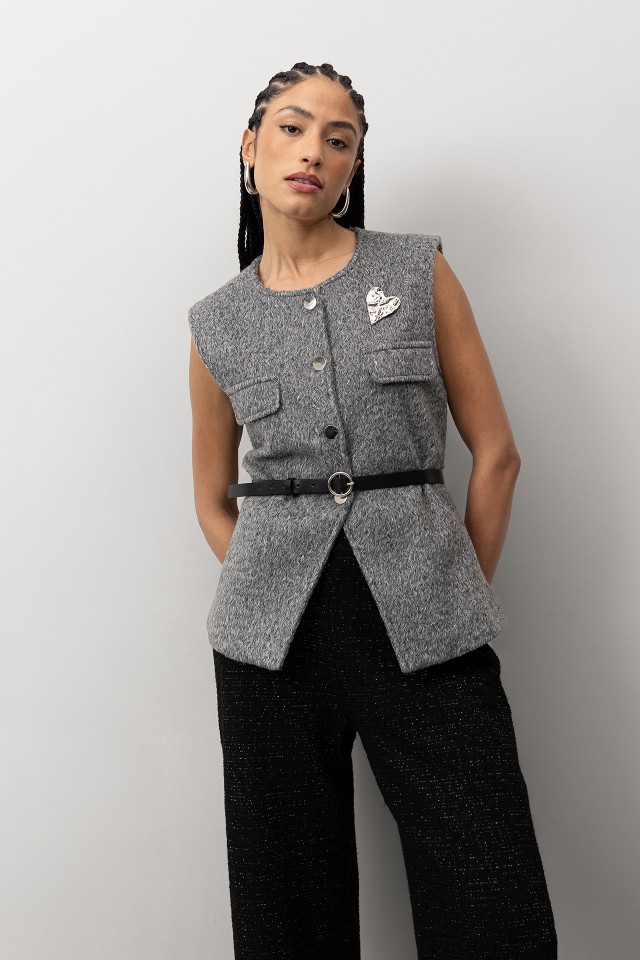 Grey Belted Vest Grey Belted Vest