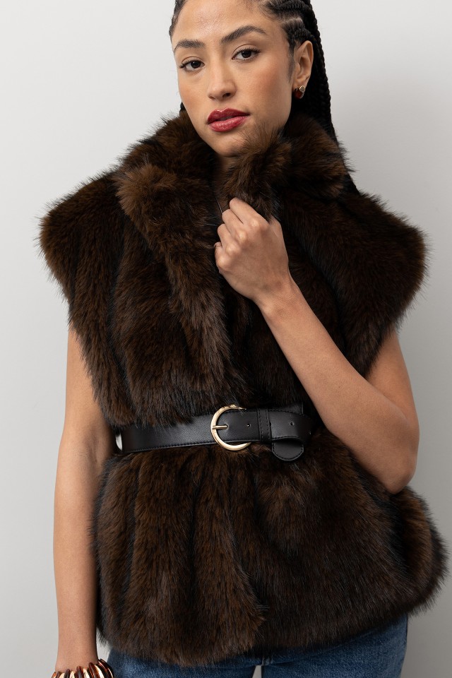 Brown Fur Vest