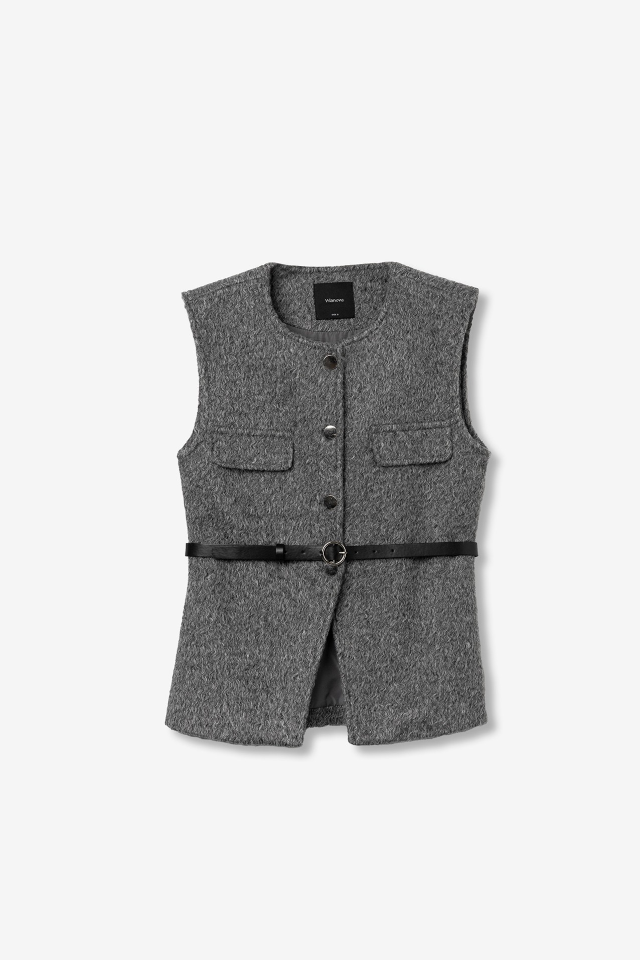 Grey Belted Vest