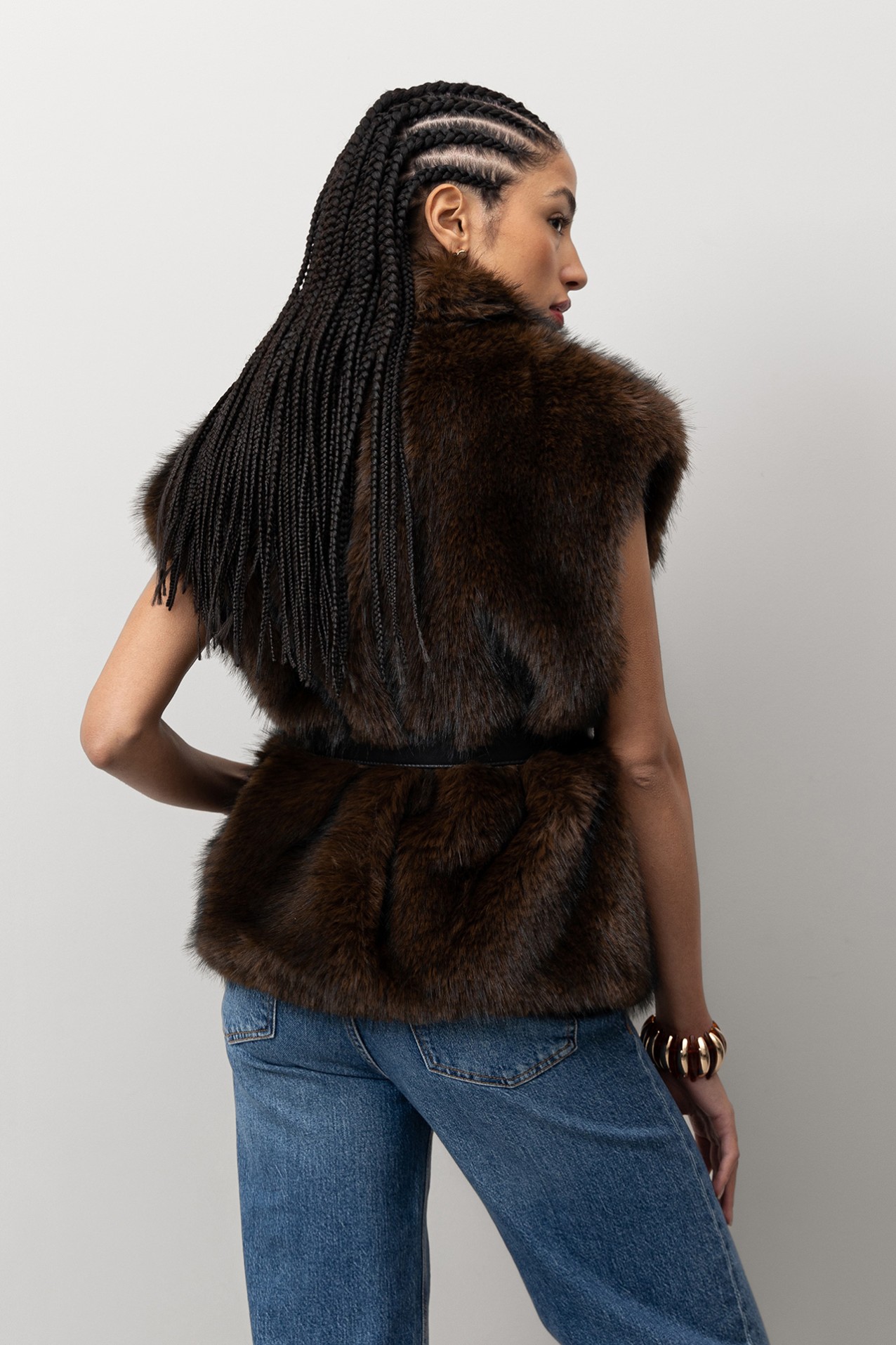 Brown Fur Vest