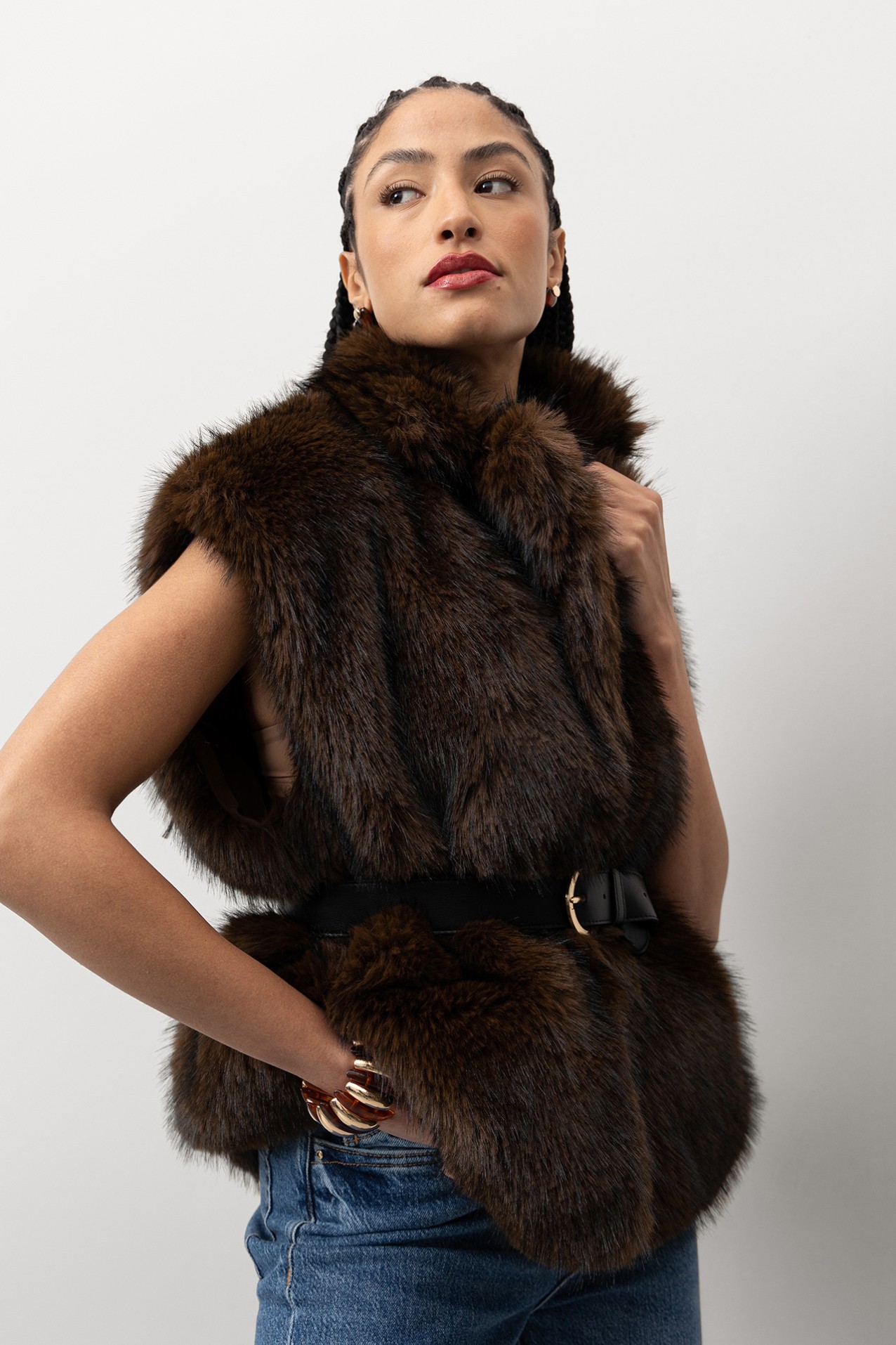 Brown Fur Vest
