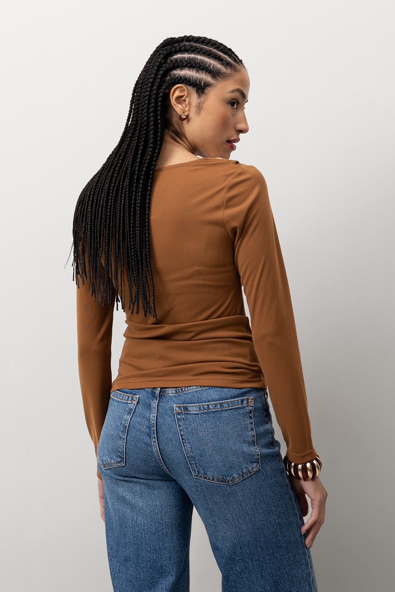 T-shirt Slim Castanha