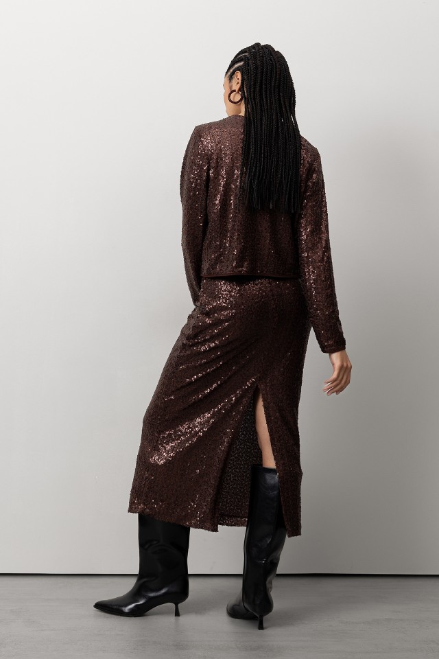 Shimmering Sequin Midi Skirt Shimmering Sequin Midi Skirt