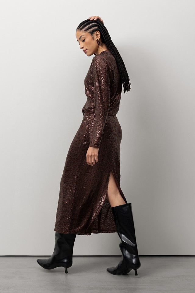 Shimmering Sequin Midi Skirt