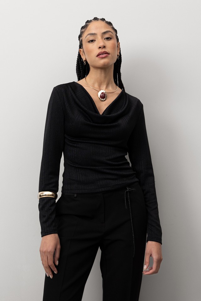 Black Lurex Slim T-shirt Black Lurex Slim T-shirt