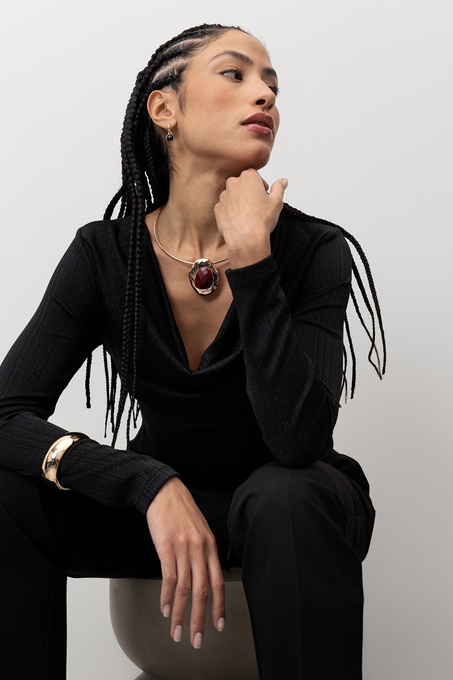 Black Lurex Slim T-shirt