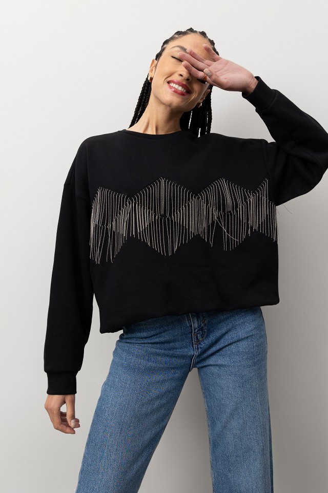 Sweat Oversized Preto Sweat Oversized Preto
