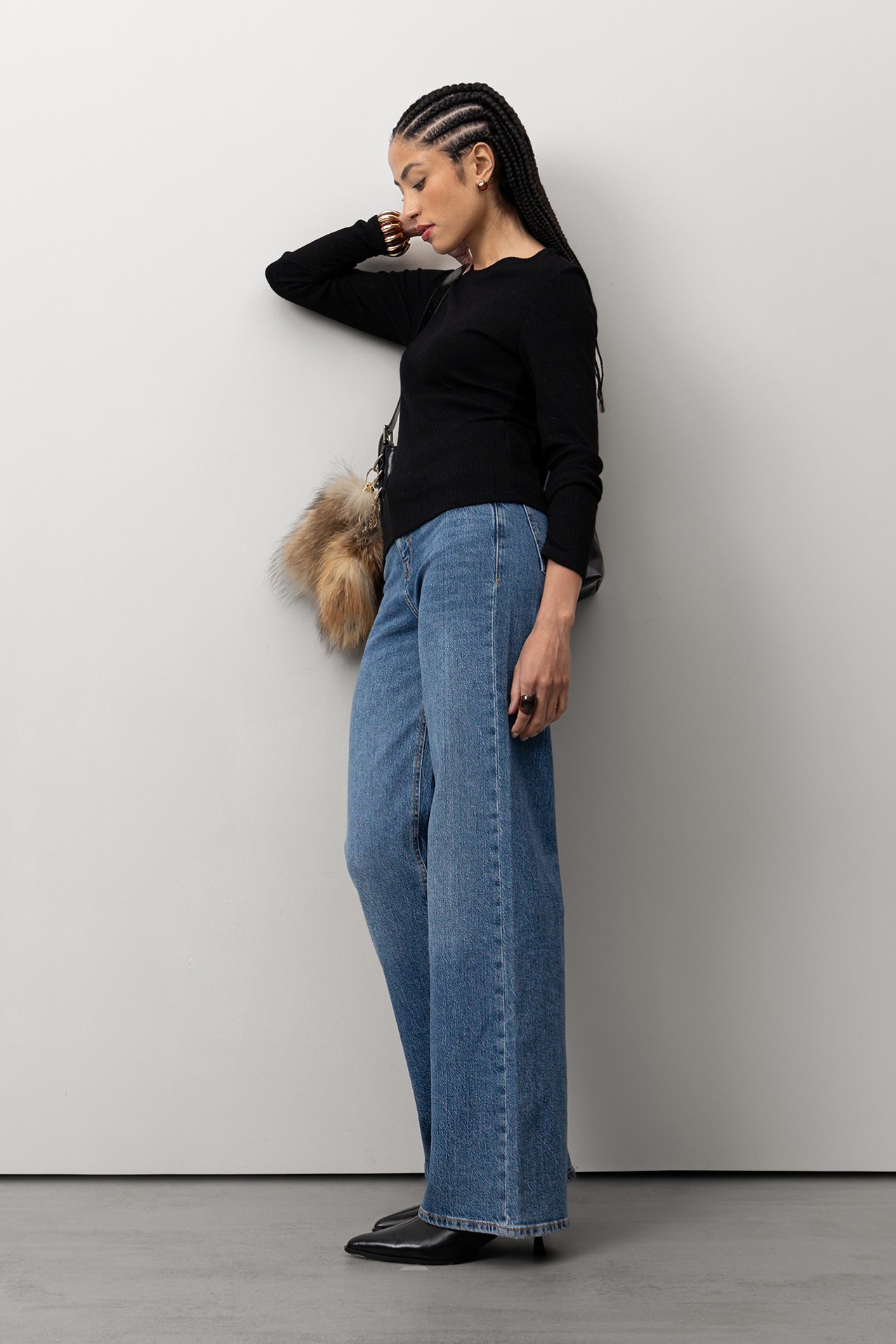 T-shirt Slim Preto Lurex