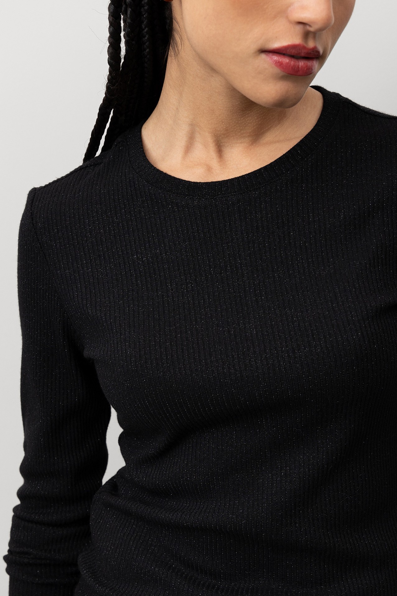 T-shirt Slim Preto Lurex