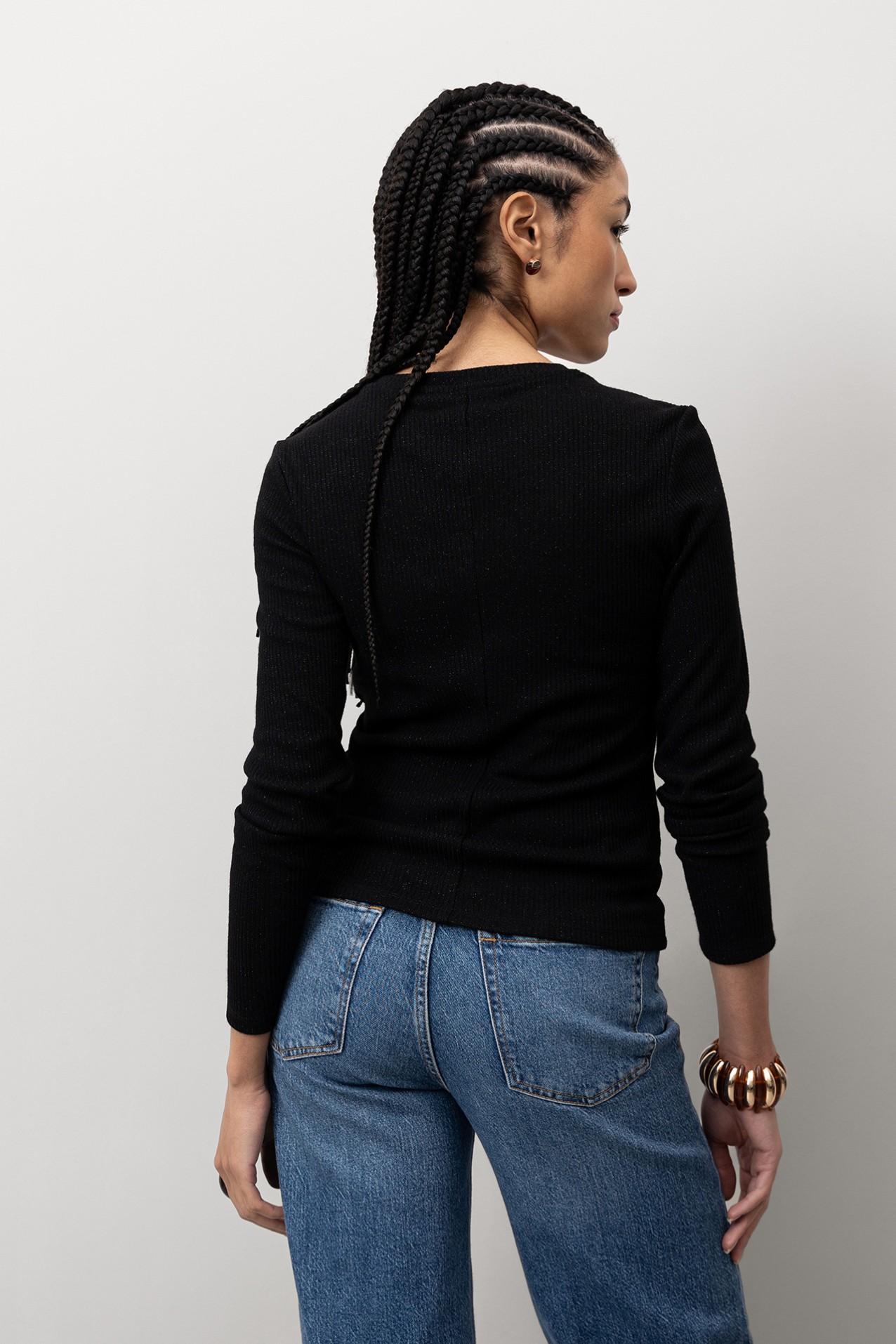 T-shirt Slim Preto Lurex