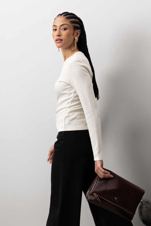 T-shirt Slim Manga Comprida T-shirt Slim Manga Comprida