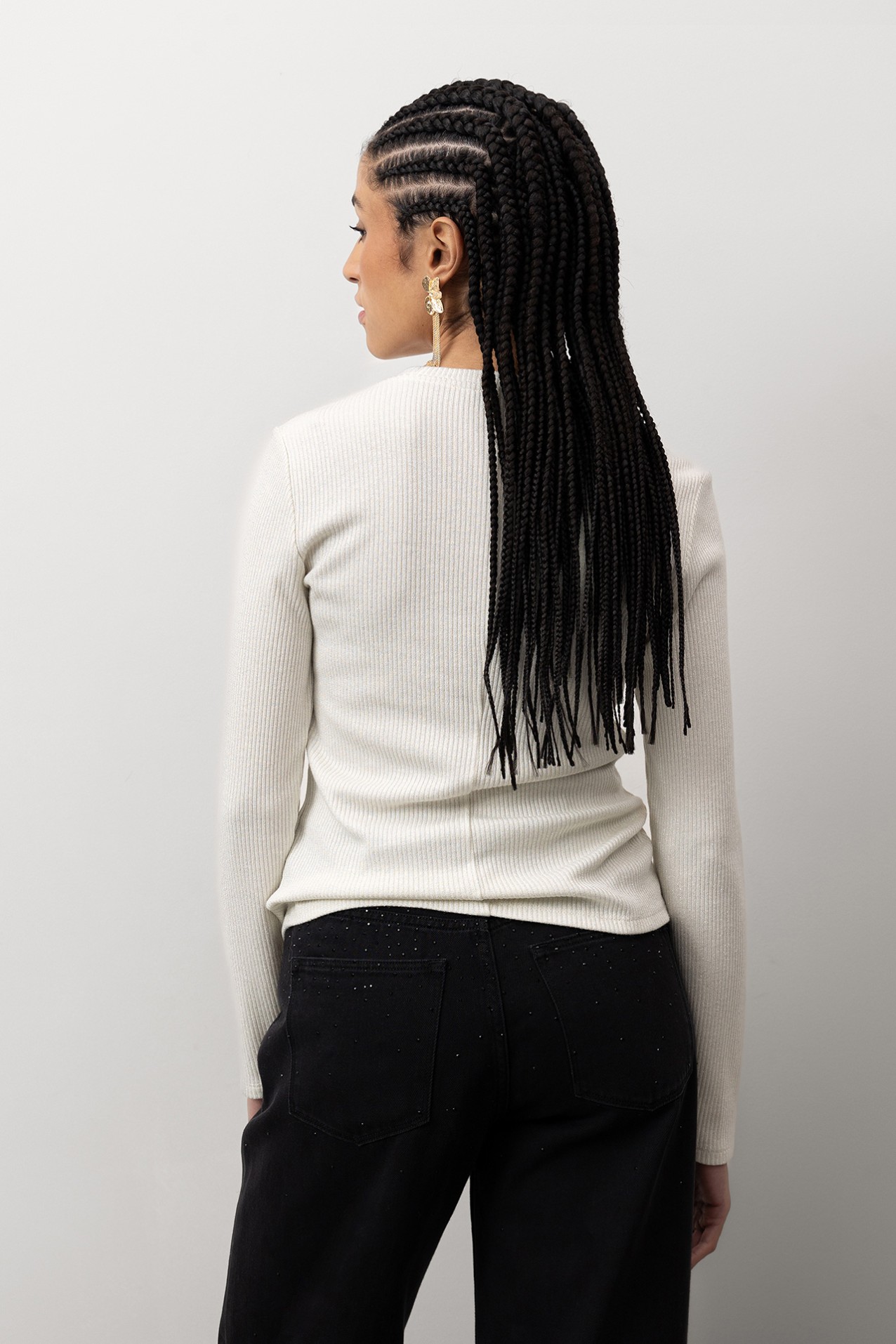 T-shirt Slim Manga Comprida